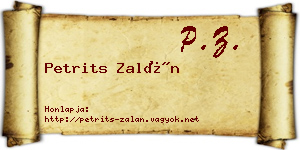 Petrits Zalán névjegykártya